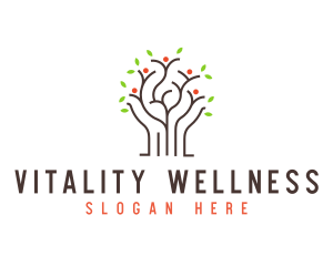 Tree Outline  Wellness logo design