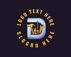 Screwdriver - Handyman Tools Letter D logo design