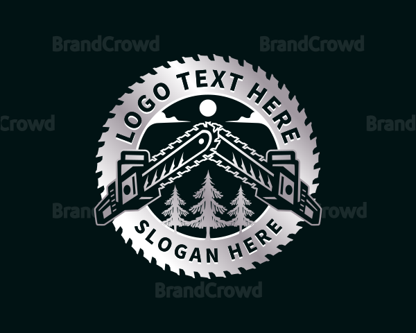 Chainsaw Tree Lumberjack Logo