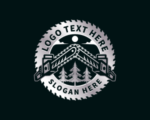 Chainsaw Tree Lumberjack Logo