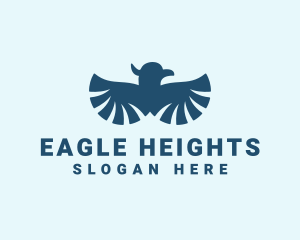 Soaring - Blue Flying Bird logo design