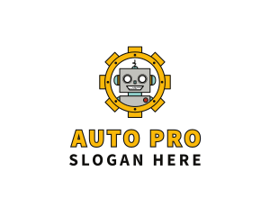Sci Fi - Smiling Robot Gear logo design