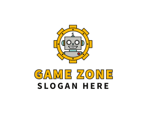 Player - Smiling Robot Gear logo design