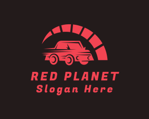 Red Car Speedometer logo design