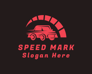 Red Car Speedometer logo design