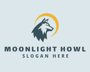 Werewolf - Crescent Moon Wild Wolf logo design