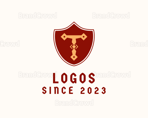 Medieval Shield Letter T Logo