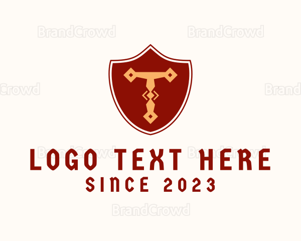 Medieval Shield Letter T Logo