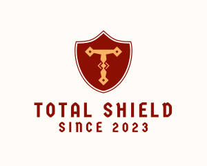 Medieval Shield Letter T logo design