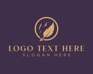 Writing Stationery Quill Logo