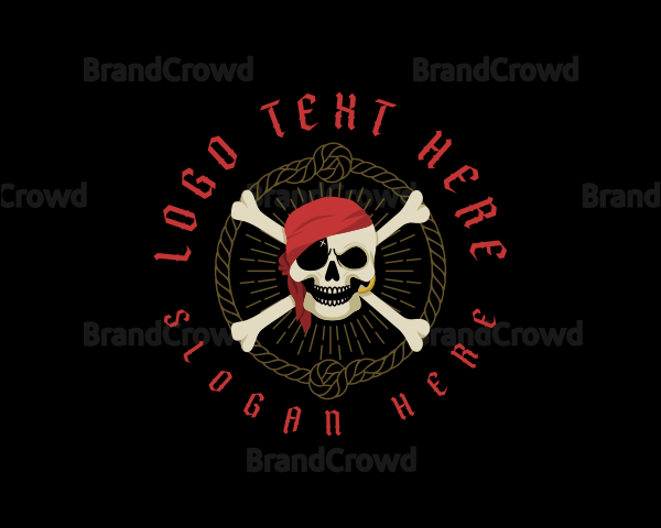 Crossbones Pirate Skull Logo