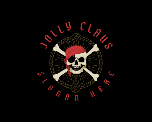 Crossbones Pirate Skull logo design