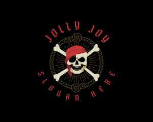 Crossbones Pirate Skull logo design