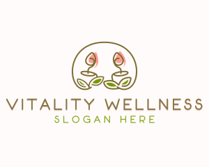 Leaf Wellness Spa Candle logo design