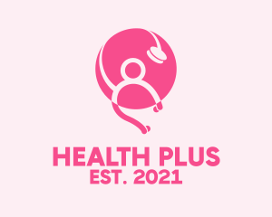 Pink Medical Stethoscope  logo design