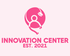 Center - Pink Medical Stethoscope logo design