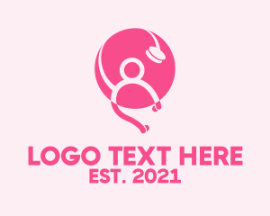 Center - Pink Medical Stethoscope logo design