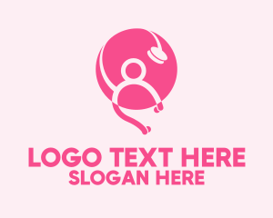 Pink Medical Stethoscope  Logo