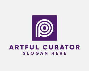 Purple Round Letter P logo design