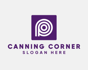 Purple Round Letter P logo design