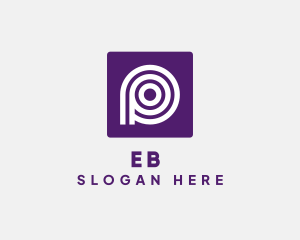 Purple Round Letter P logo design