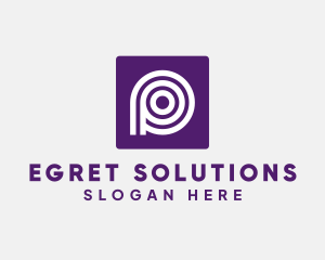 Purple Round Letter P logo design