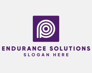 Purple Round Letter P logo design