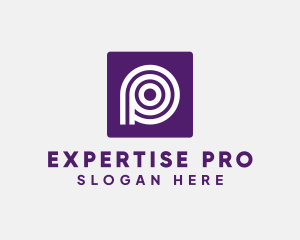 Purple Round Letter P logo design