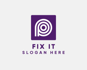 Purple Round Letter P logo design