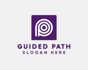 Path - Purple Round Letter P logo design