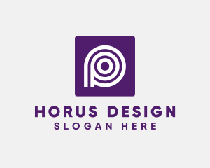 Purple Round Letter P logo design