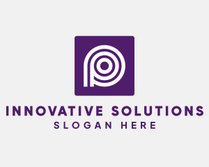 Purple Round Letter P logo design