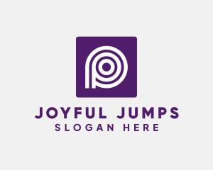 Purple Round Letter P logo design