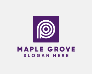 Purple Round Letter P logo design