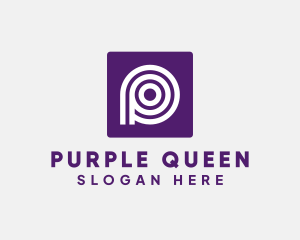 Purple Round Letter P logo design