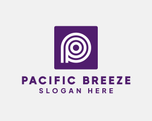 Purple Round Letter P logo design