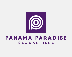 Purple Round Letter P logo design