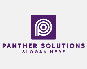 Purple Round Letter P logo design