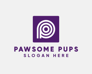 Purple Round Letter P logo design