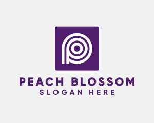 Purple Round Letter P logo design