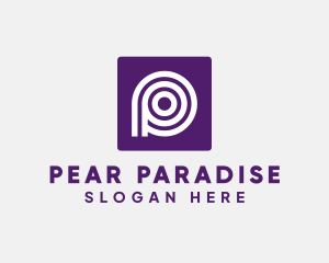 Purple Round Letter P logo design