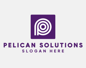 Purple Round Letter P logo design