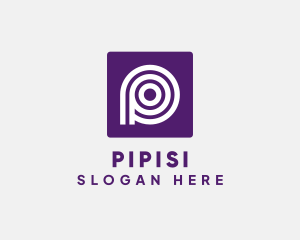 Purple Round Letter P logo design