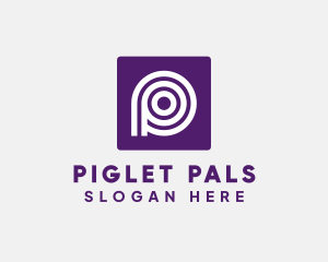 Purple Round Letter P logo design