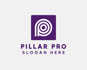 Purple Round Letter P logo design