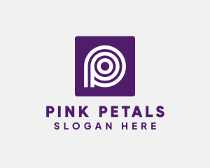 Purple Round Letter P logo design