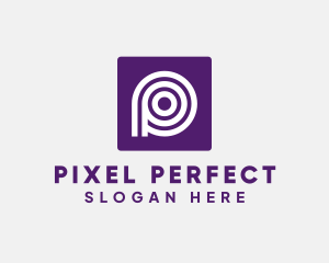 Purple Round Letter P logo design