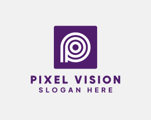 Purple Round Letter P logo design