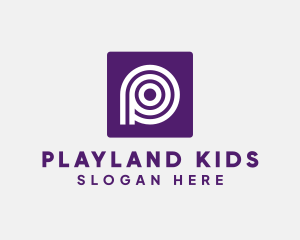 Purple Round Letter P logo design