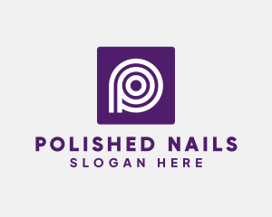 Purple Round Letter P logo design